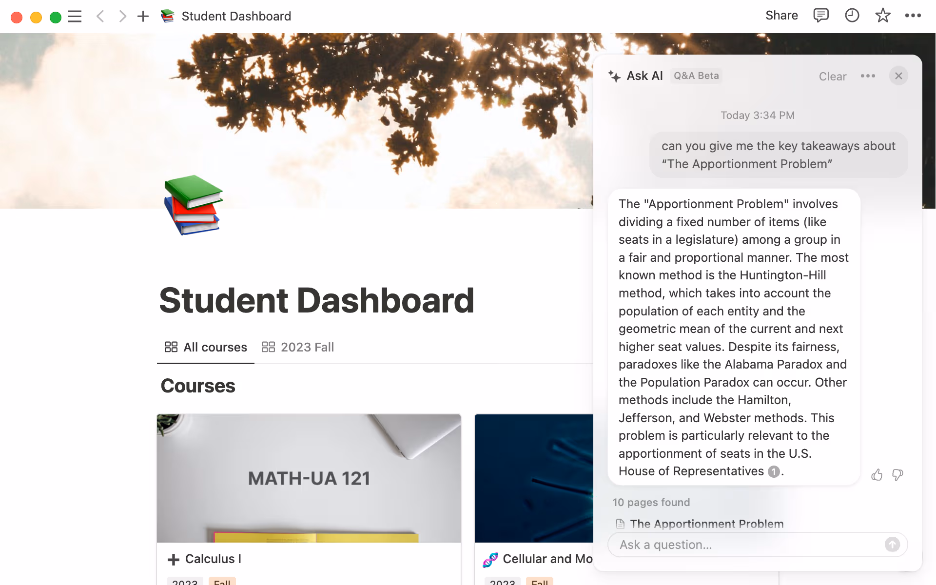 Extract insights from your notes, from anywhere in your workspace.
